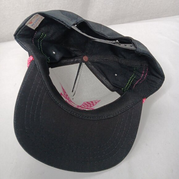 Pocono Raceway 3 Stripe Cap Hat Black Neon Pink Green Canvas Racing Race Vintage - Picture 10 of 13